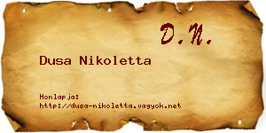 Dusa Nikoletta névjegykártya