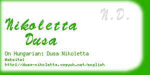 nikoletta dusa business card